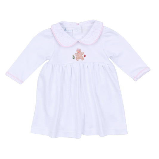 Magnolia Baby - Frosted Wonderland Collared Long Sleeve Dress - Pink