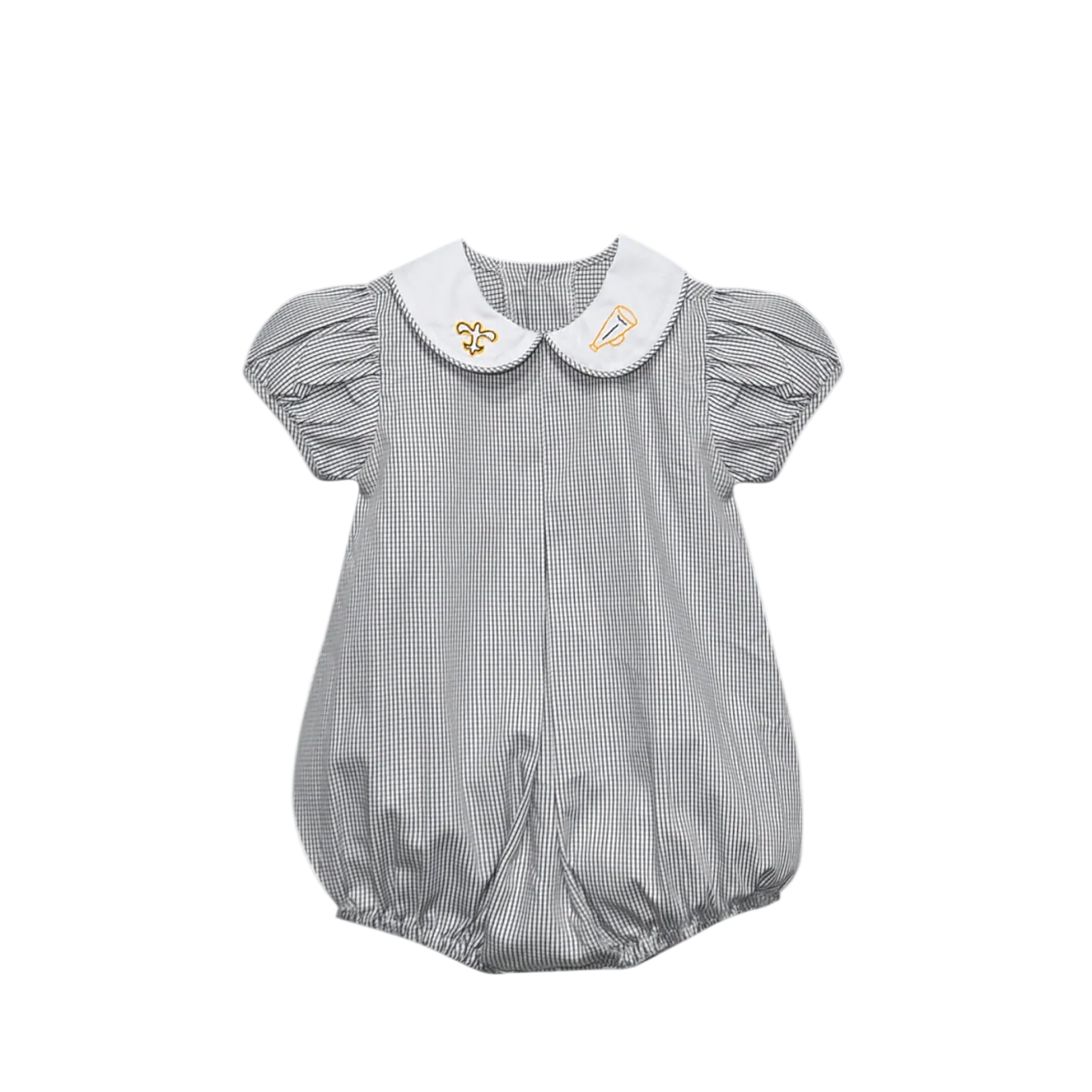 Southern Saturday Fleur De Lis Black Gold Girl Bubble