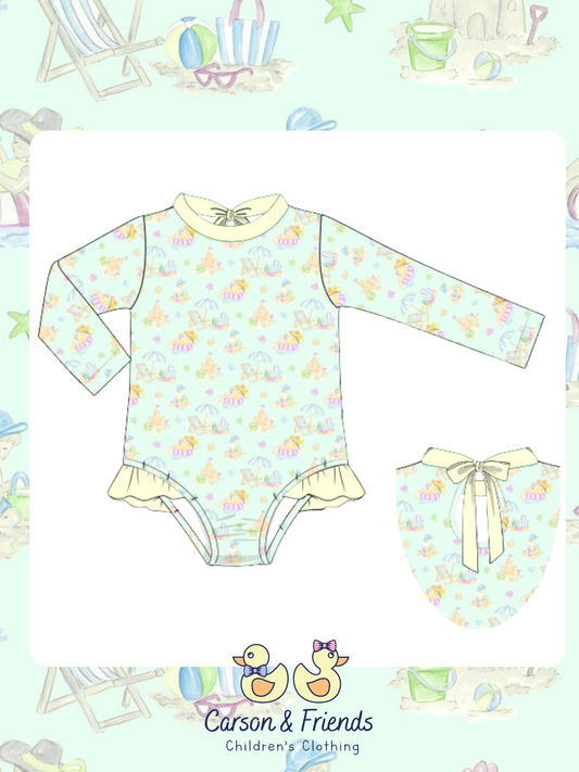 PRESALE- Beach Days Swim Girls One Piece