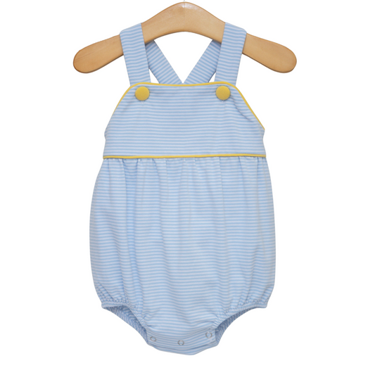 Luke Sunsuit- Light Blue Stripe and Yellow