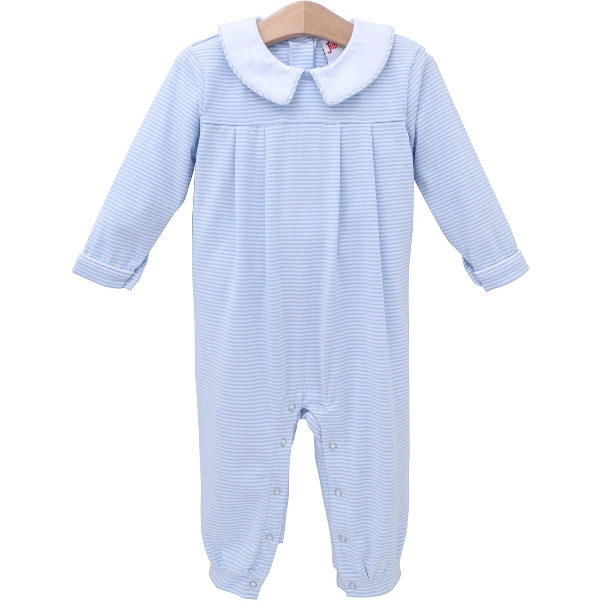 Jellybean Henry Romper- Light Blue Stripe
