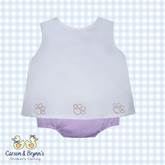 Southern Saturday Purple and Gold Diaper Set