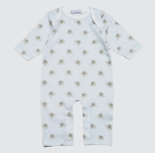 Hug Me First Elephant Romper- Blue