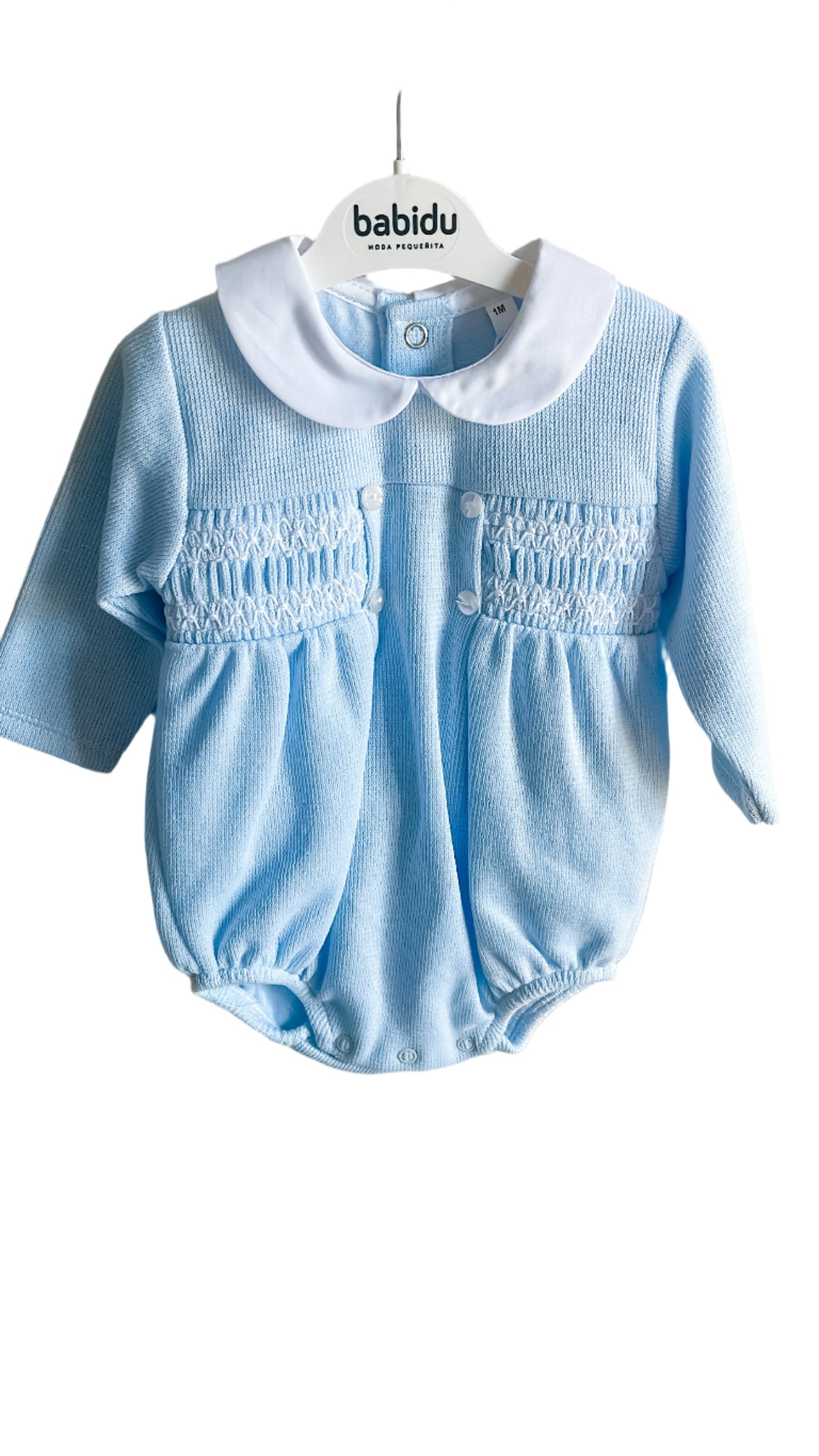Babidu Blue Smocked Bubble