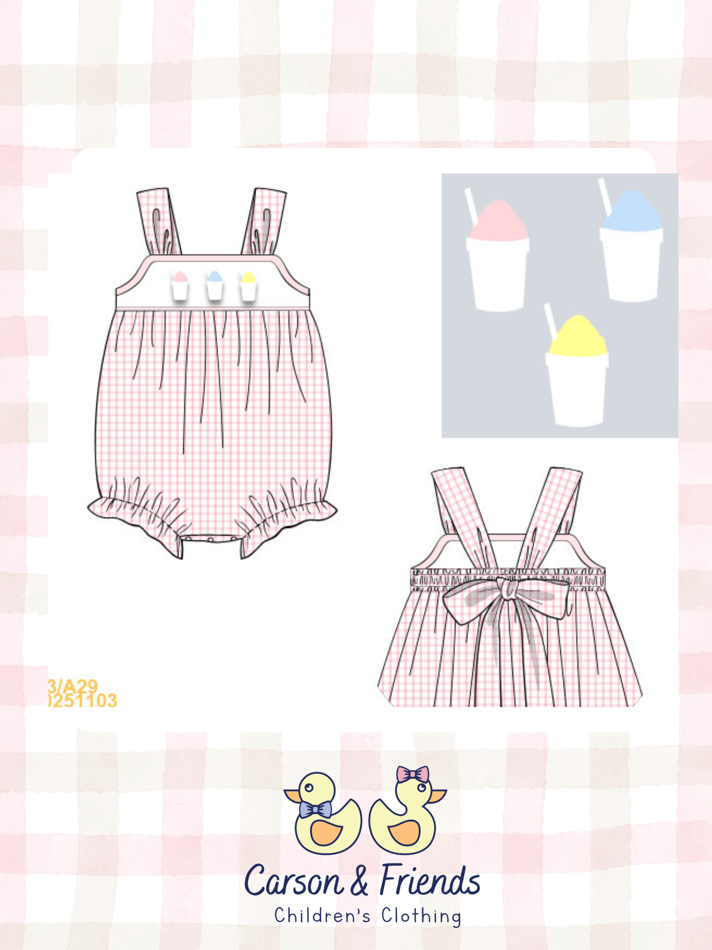 Pre-Sale ETA April- Snoballs Smocked Bubble- Girls