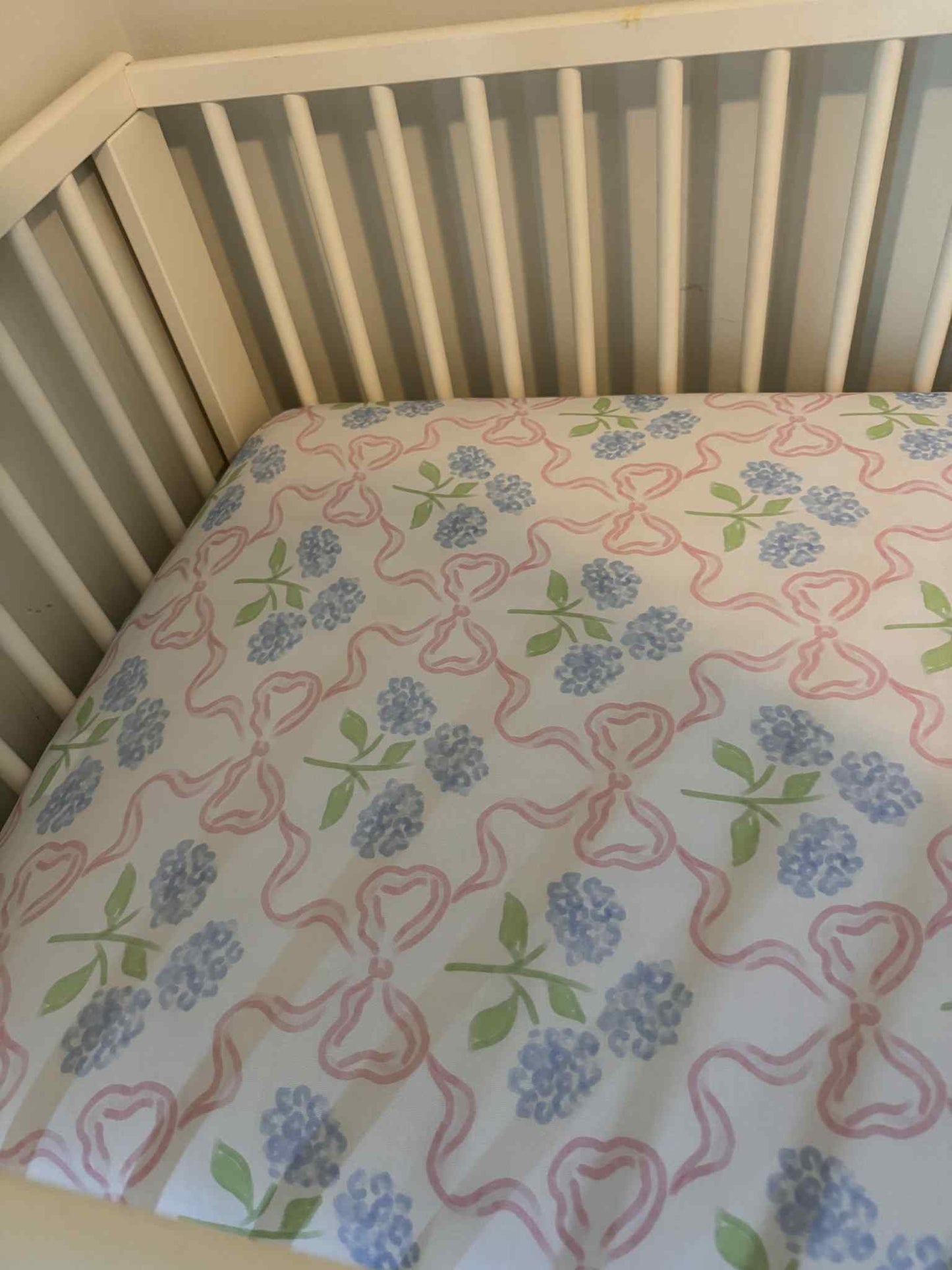 Read Description- Hydrangea Bow Trellis Bamboo Viscose Crib Sheet