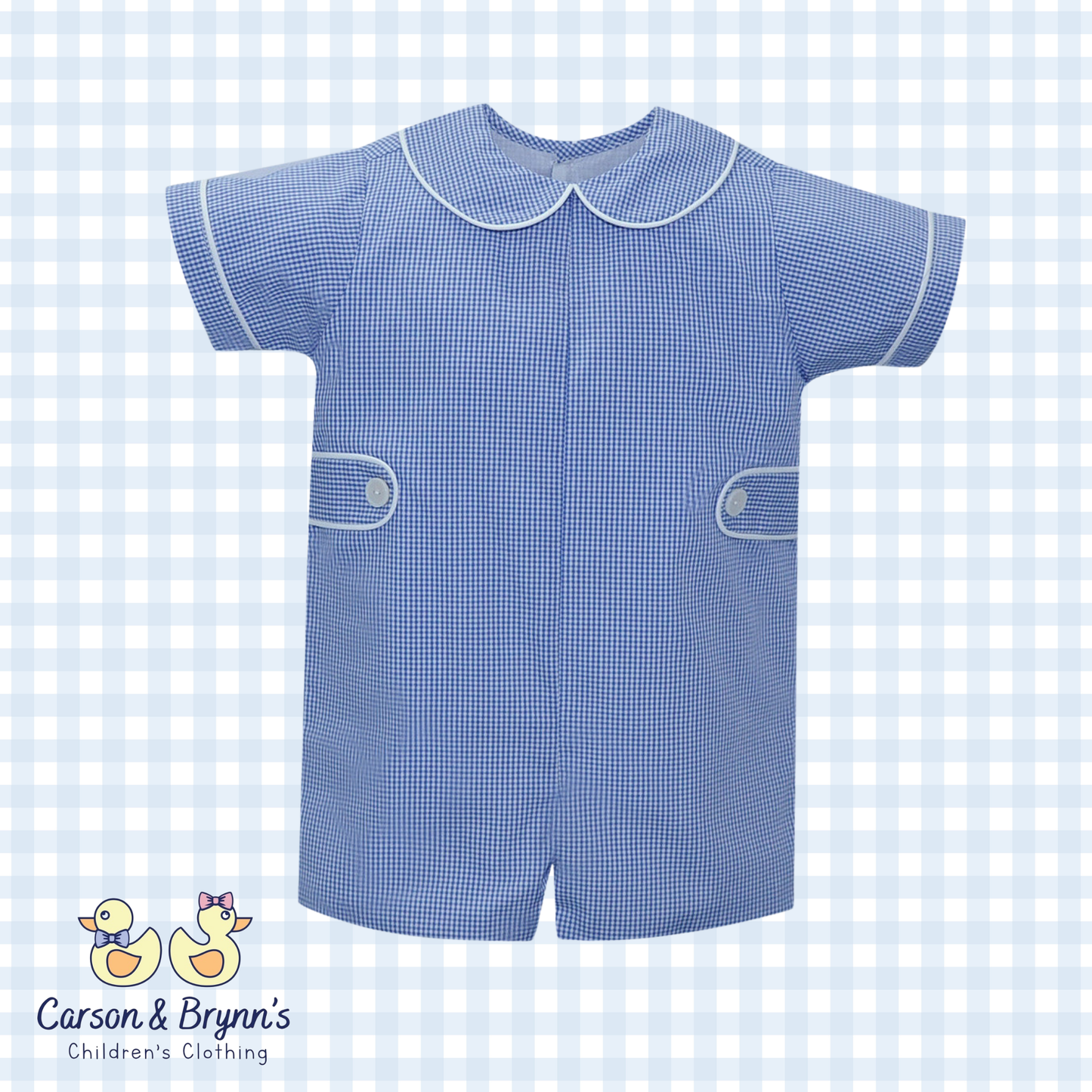 Remember Nguyen William Romper Royal Blue Gingham