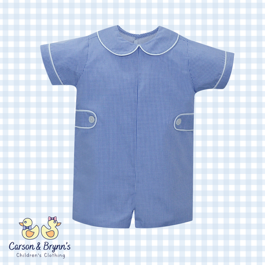 Remember Nguyen William Romper Royal Blue Gingham