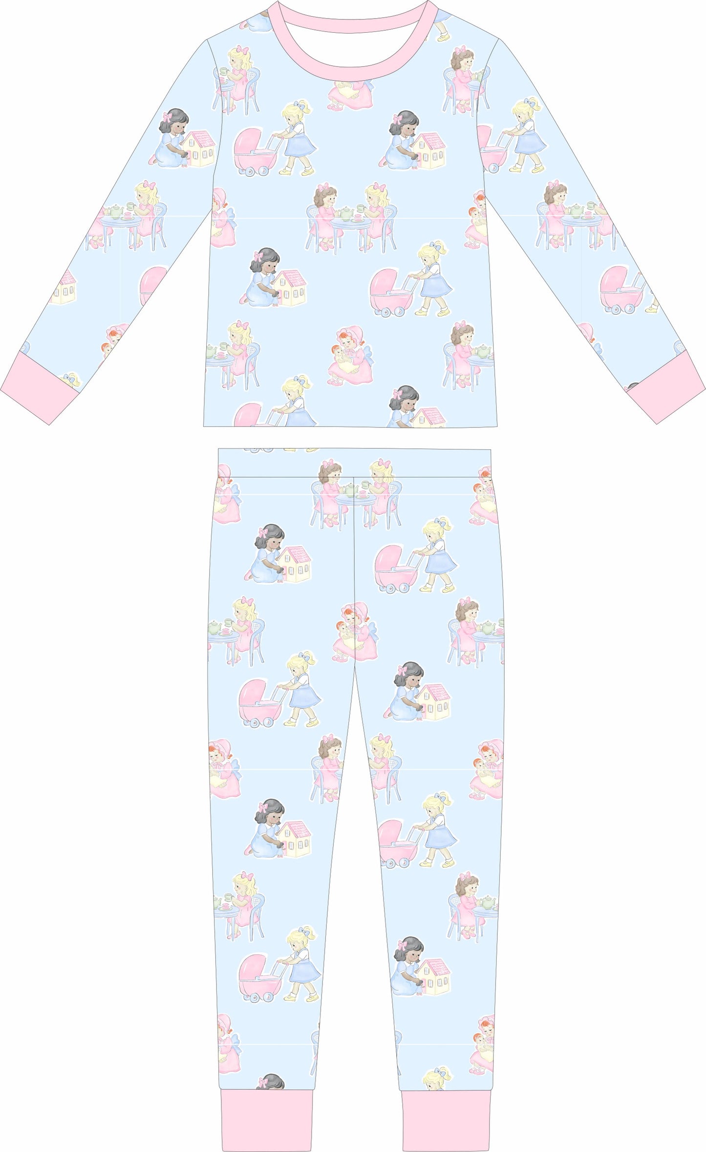 PREORDER ETA SEPTEMBER- Bamboo Viscose Pajama Set- Girl’s Playtime