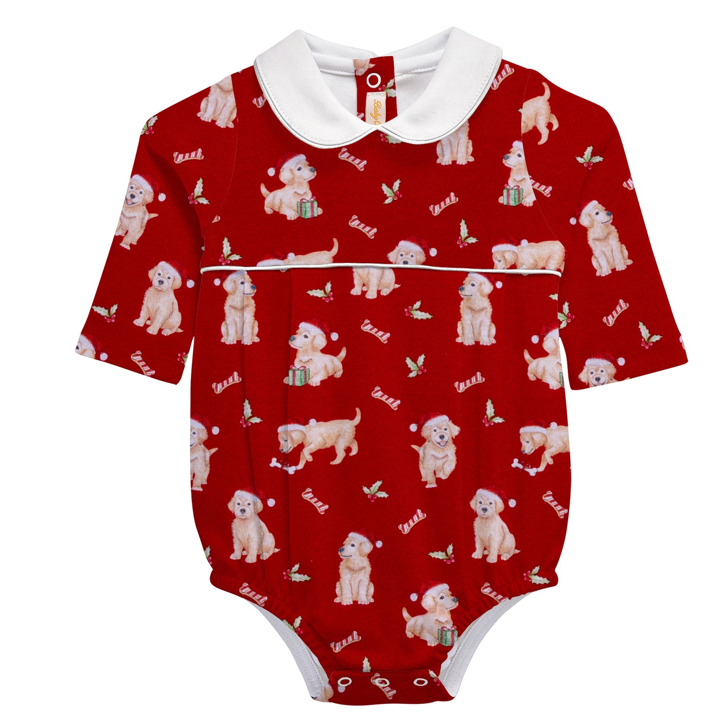 Baby Club Chic Golden Christmas Bubble with Round Collar