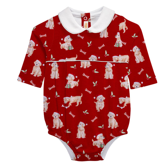 Baby Club Chic Golden Christmas Bubble with Round Collar