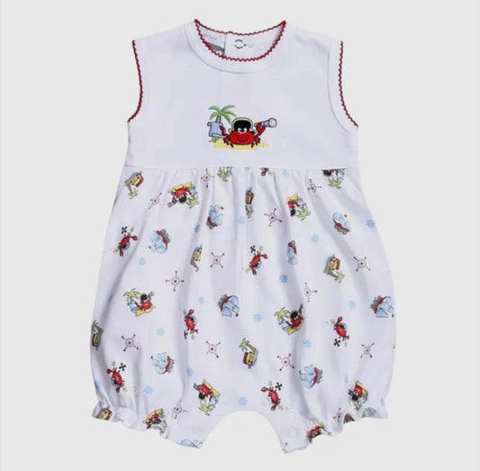 Hug Me First Crab Romper with Picot Trim