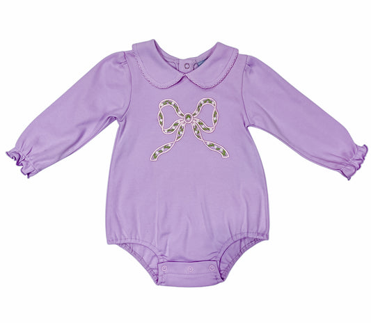 Lavender Long Sleeve Bow Bubble