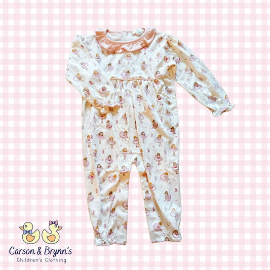 Baby Loren Pink Ballerinas Long Romper