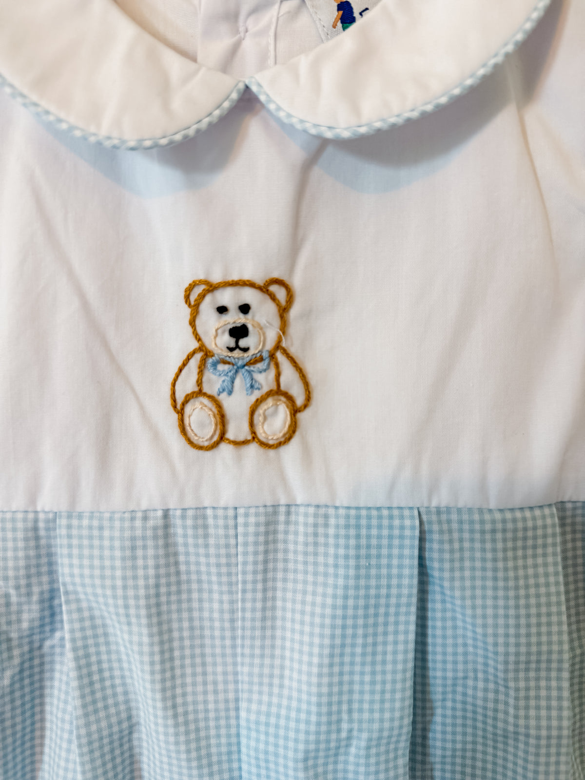 Carson and Friends Hand Embroidered Teddy Bear Romper