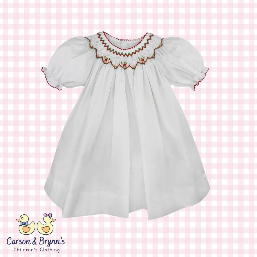 Petit Ami White Smocked Dress