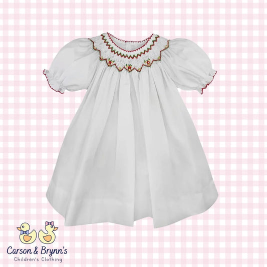 Petit Ami White Smocked Dress