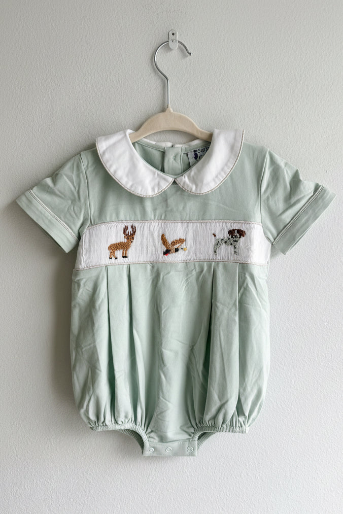 Carson and Friends Hunting Dog Smocked Bubble