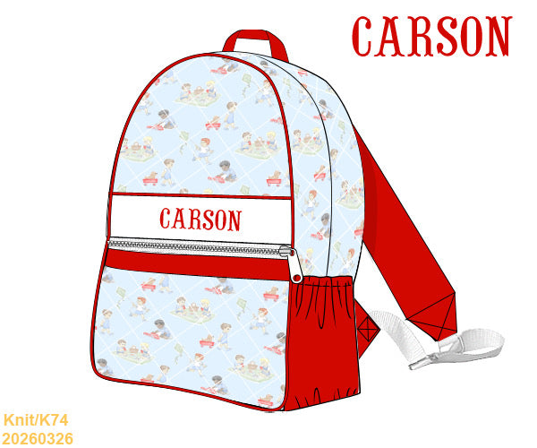 PREORDER ETA January: Boys Playtime Smocked Backpack with Name