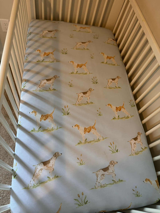 Read Description- Hunting Dogs Bamboo Viscose Crib Sheet