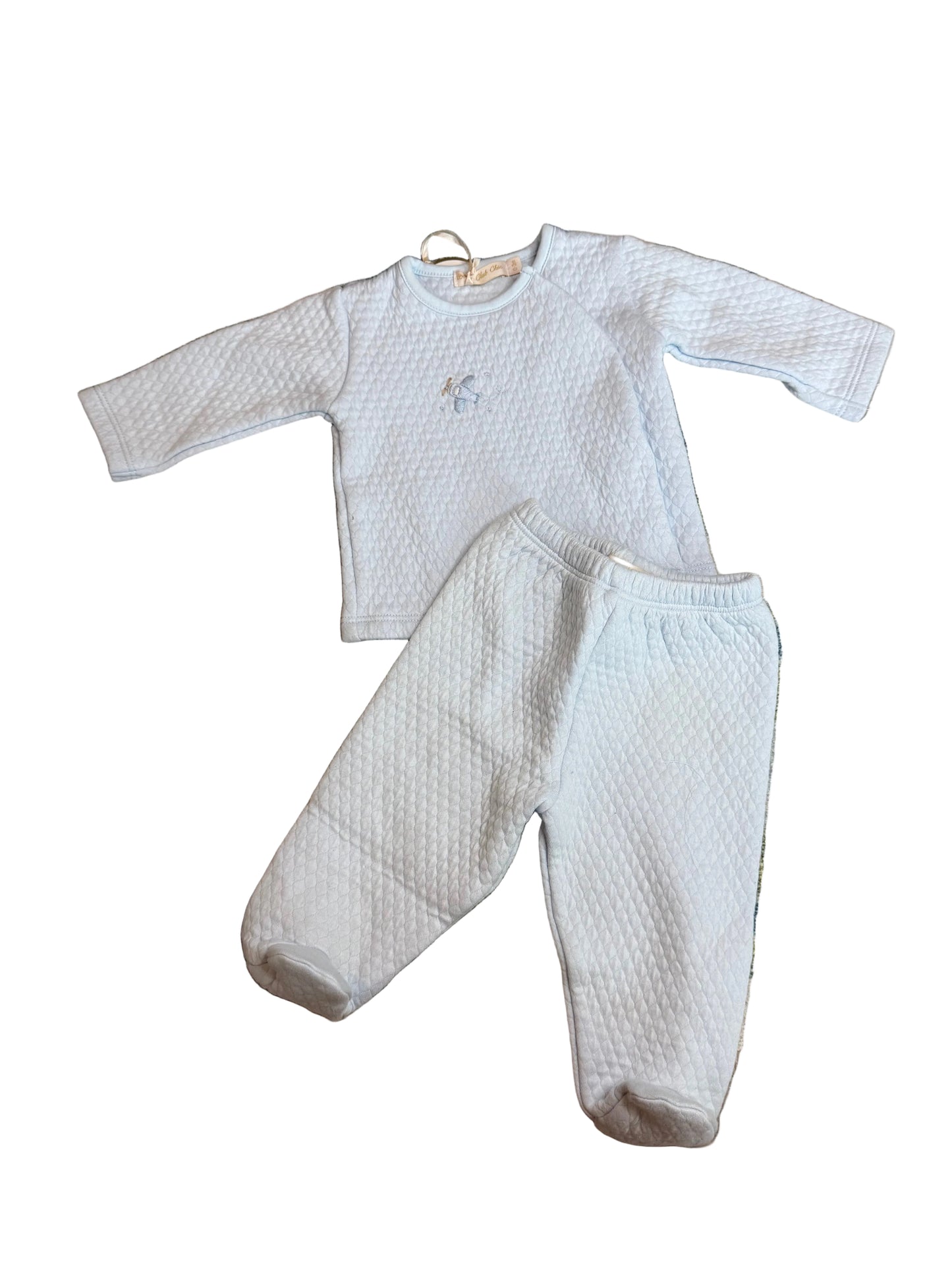 Baby Club Chic Lullaby Flight Pima Jacquard Top and Pant Set