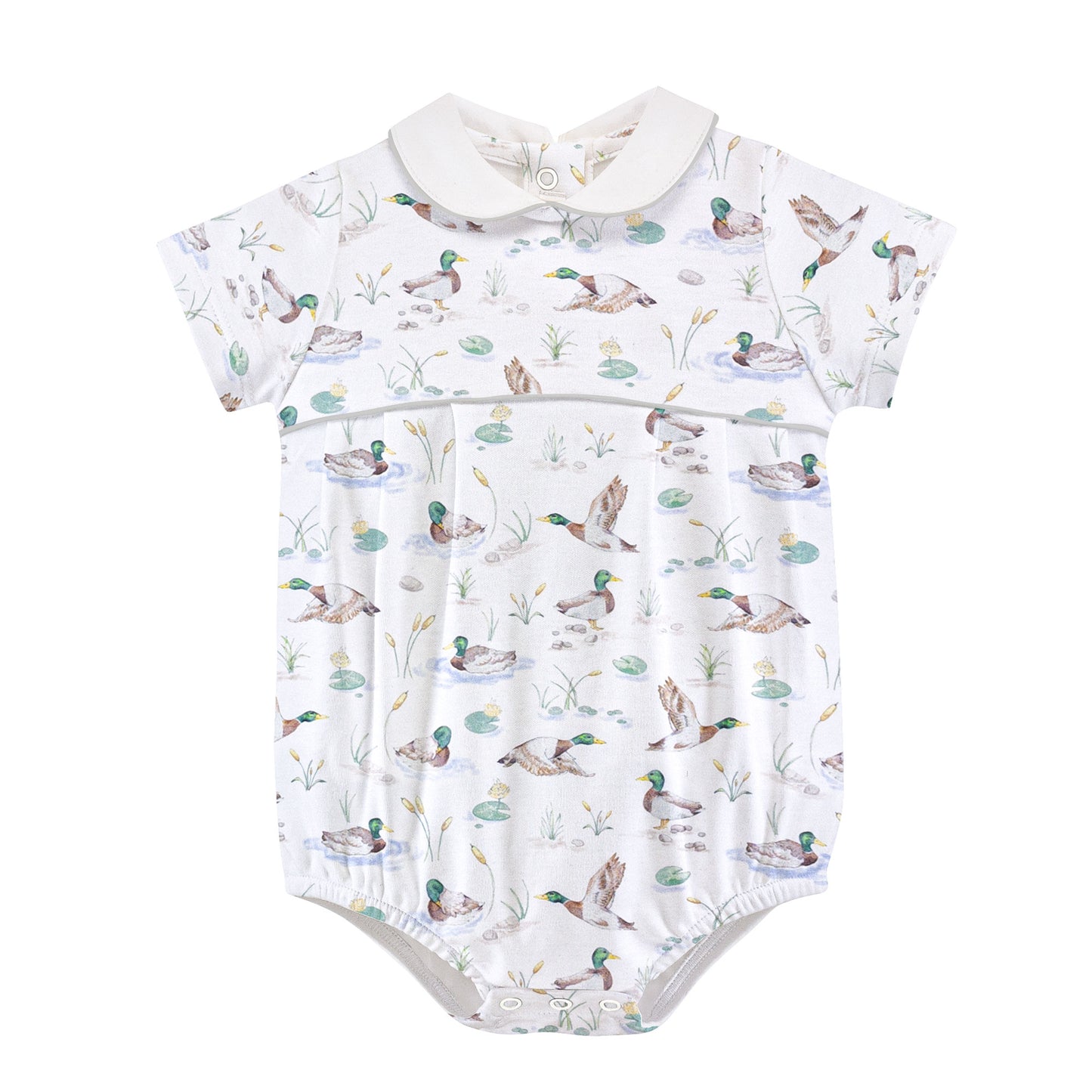 Baby Club Chic Mallard Ducks Bubble with Round Collar