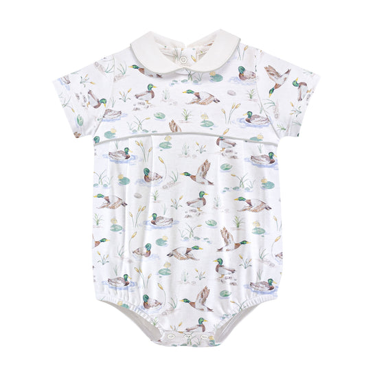 Baby Club Chic Mallard Ducks Bubble with Round Collar