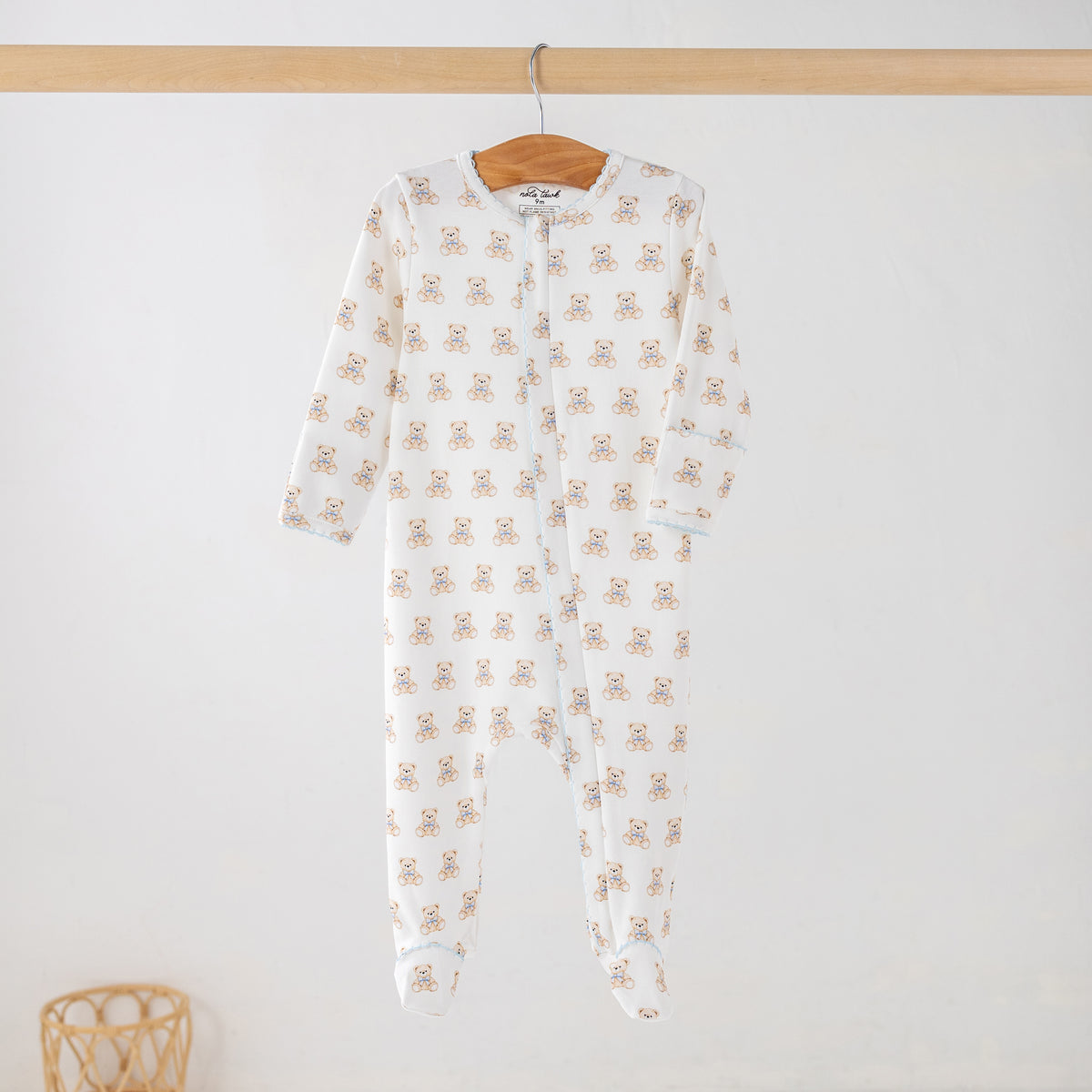 Nola Tawk Baby Basics Blue Bear Hugs Organic Cotton Pajamas