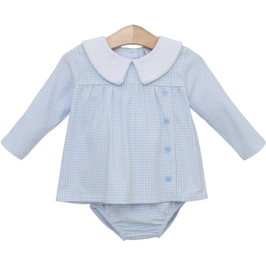 Jellybean Liam Diaper Set- Light Blue Windowpane