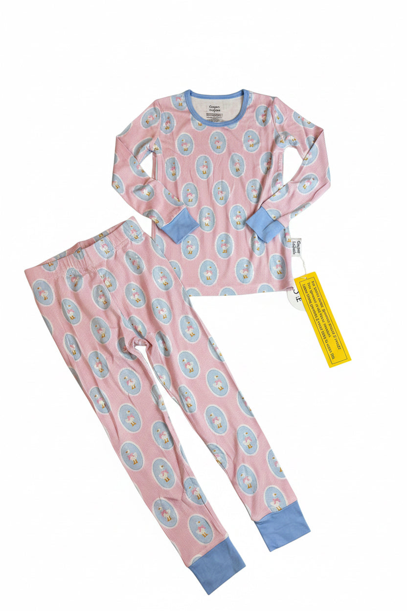 Carson and Friends Bamboo Viscose Pajama Set- Pink Silly Goose