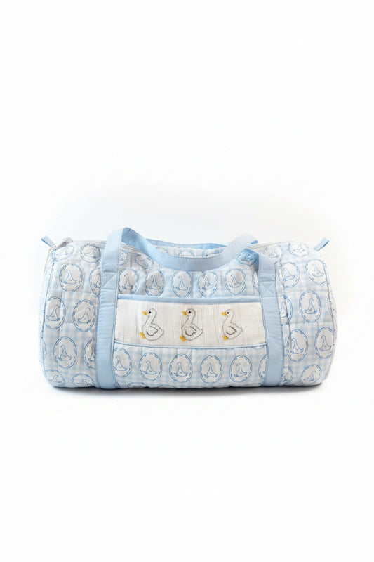 Carson and Friends Silly Goose Blue Smocked Duffel