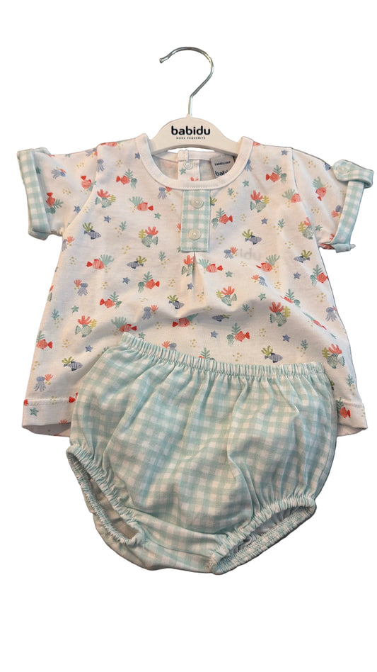 Babidu Baby Boys Fishies Bloomer Set