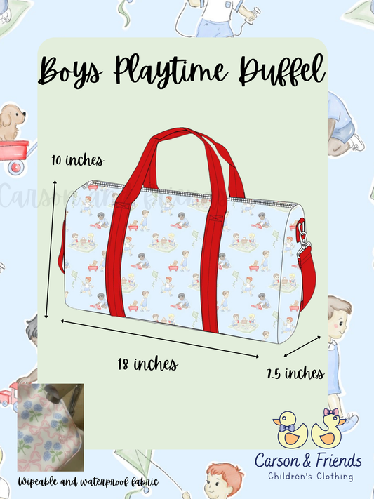 PREORDER ETA JULY 
Carson and Friends Boys Playtime Duffel