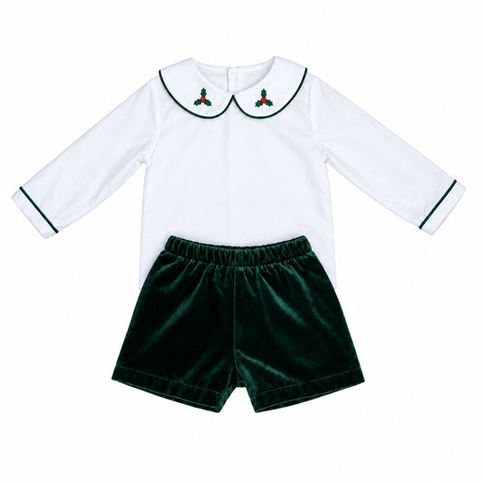 Carson and Friends Velvet Holly Short Set