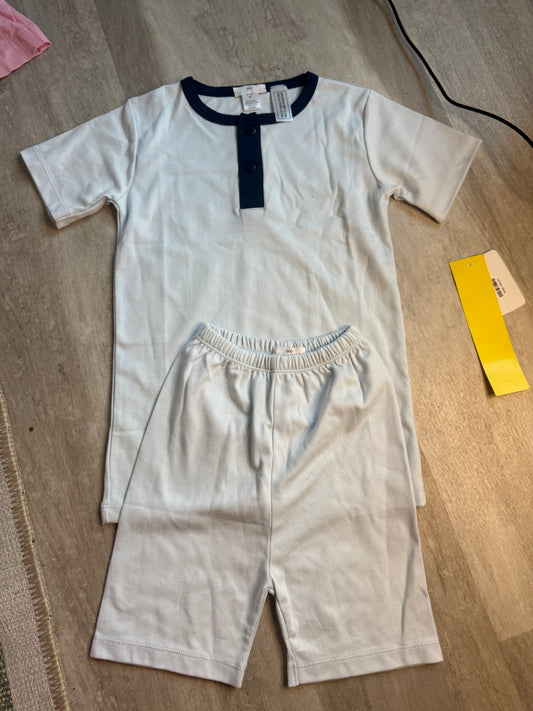 Baby Bliss Blue with Navy Trim Pima Pajamas