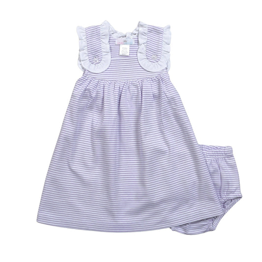 Baby Loren Lavender Stripe Dress and Bloomers