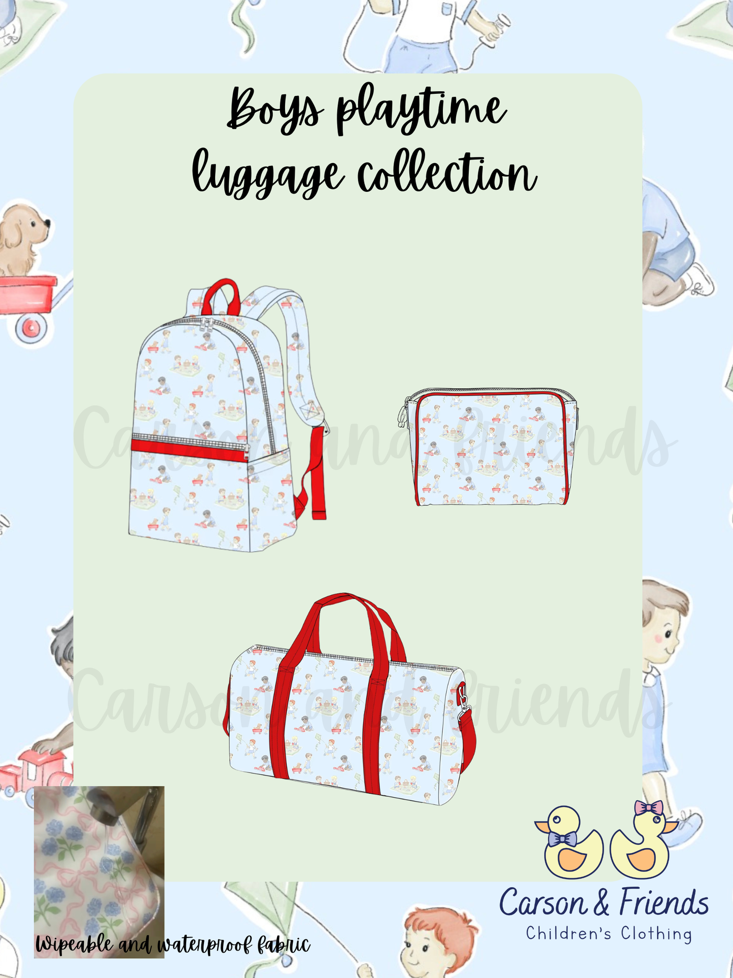 PREORDER ETA JULY 
Carson and Friends Boys Playtime Backpack