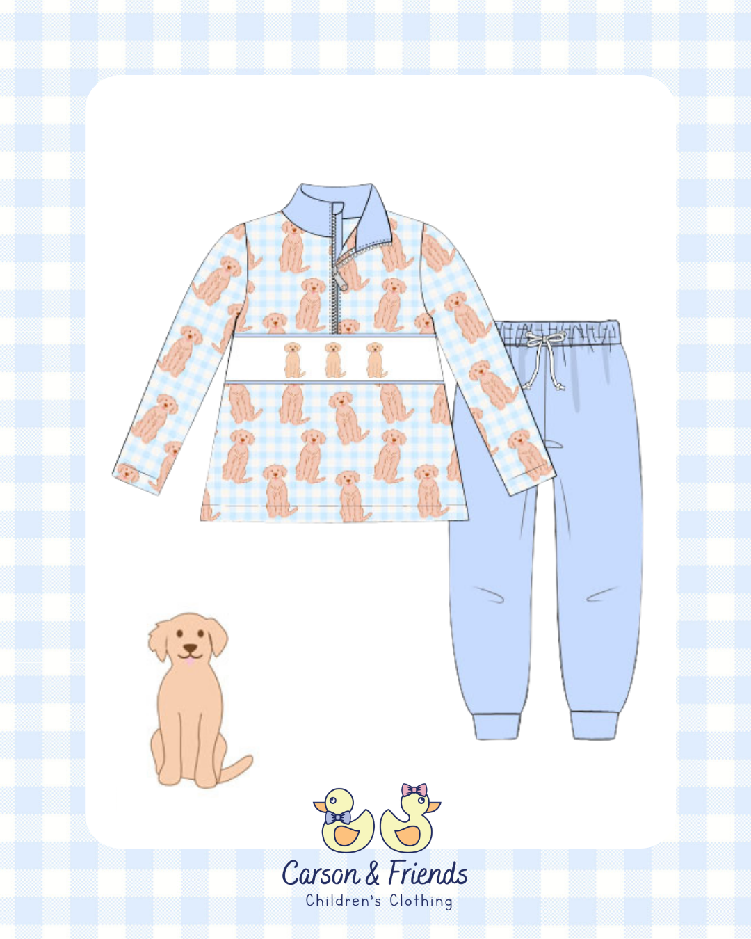 PRESALE ETA NOVEMBER- Carson and Friends Goldendoodles Jogger Set- Blue