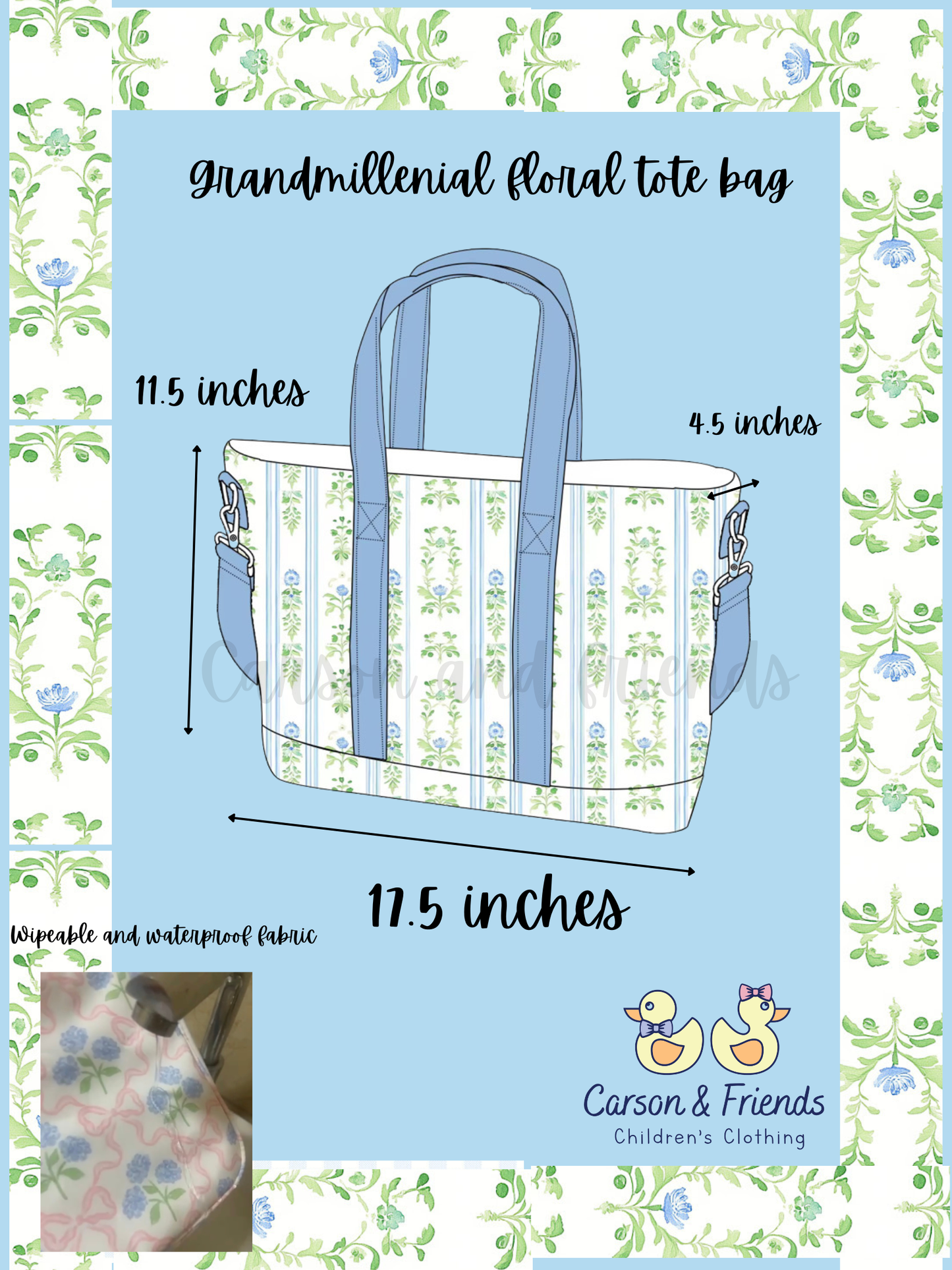 PREORDER ETA JULY Carson and Friends Tote Bag- Grandmillenal Floral