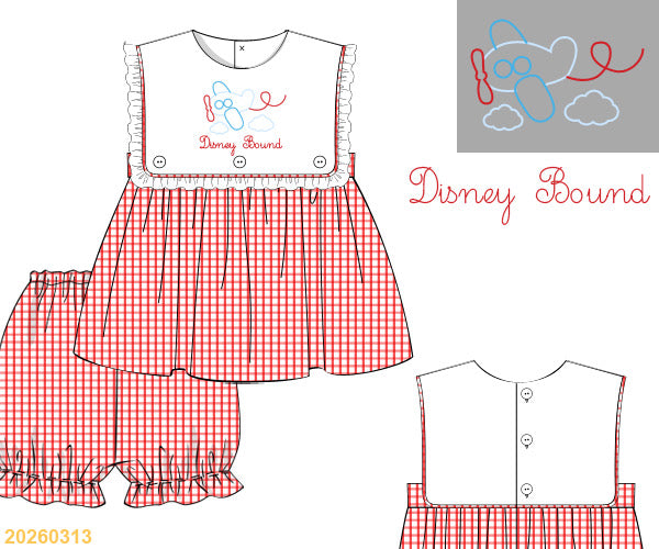 Carson and Friends Going to the Mouse Hand Embroidered Bloomer Set