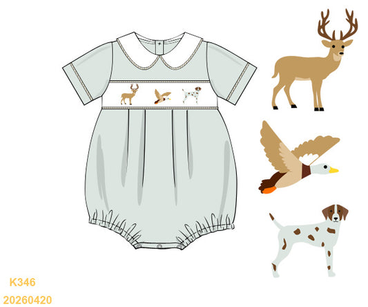 PREORDER ETA LATE AUGUST- Carson and Friends Hunting Dog Smocked Bubble