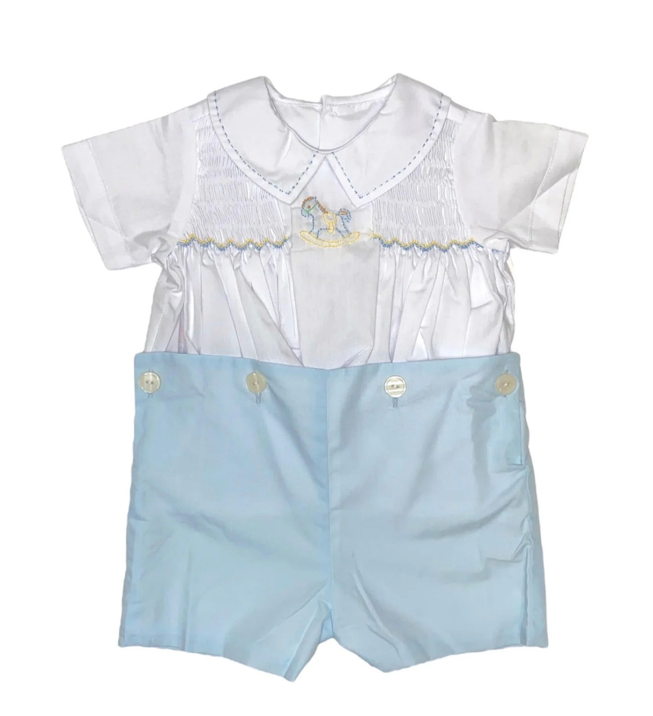 Baby Sen Emerson Button on Suit- Rocking Horse