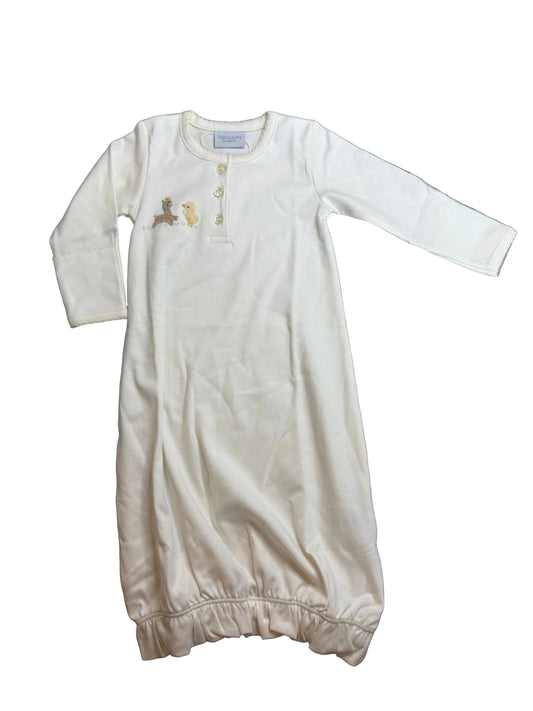 Squiggles Gown with Giraffe and Duck