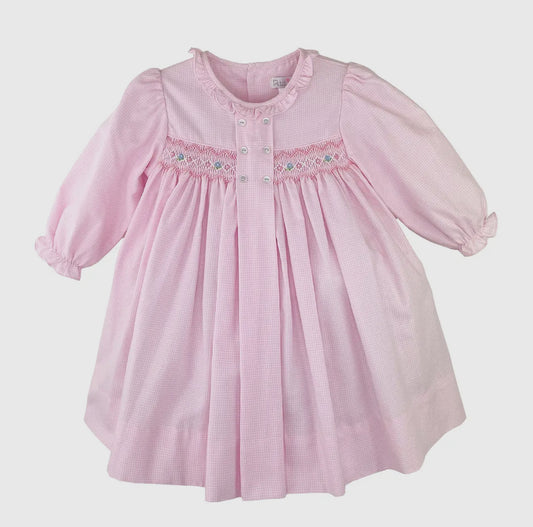 Petit Ami Center Box Pleat Dress with Smocking