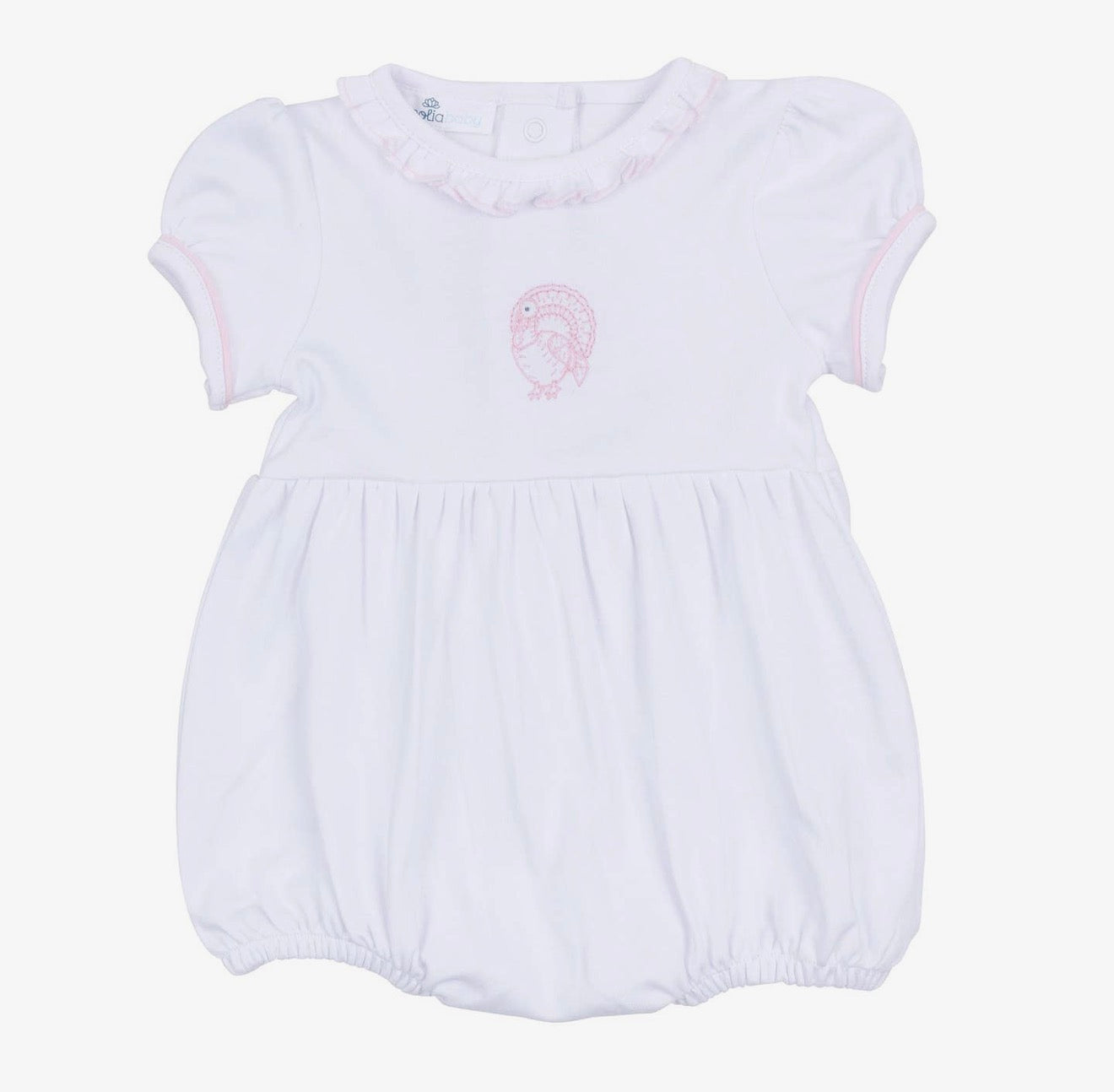 Magnolia Baby Harvest Blessings Short Sleeve Bubble- Pink