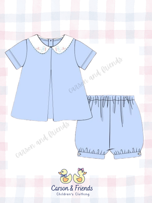Presale ETA April- Airplane Collared Banded Short Set