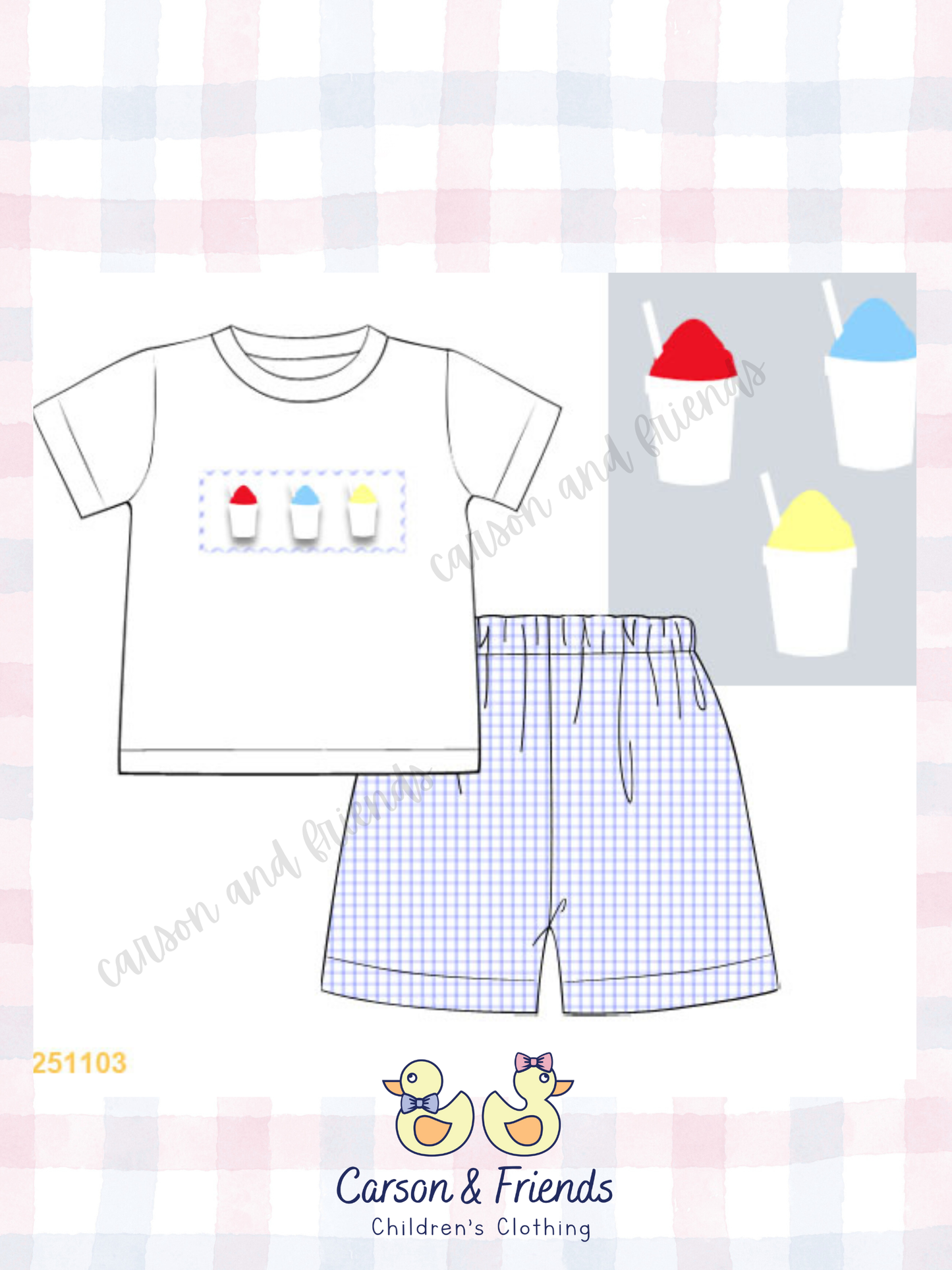 Presale ETA April- Snoball Smocked Short Set