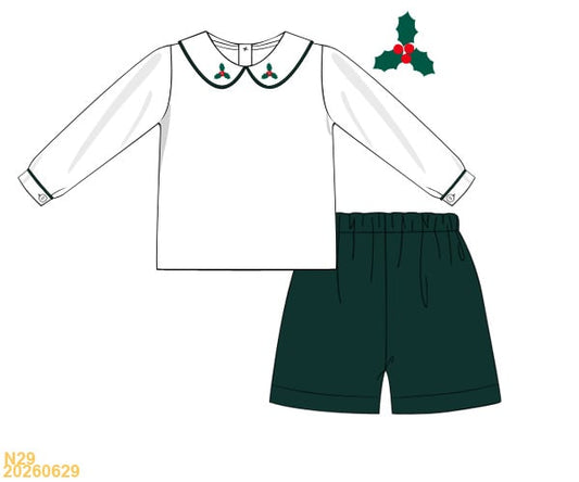 PREORDER ETA OCTOBER Carson and Friends Velvet Holly Short Set