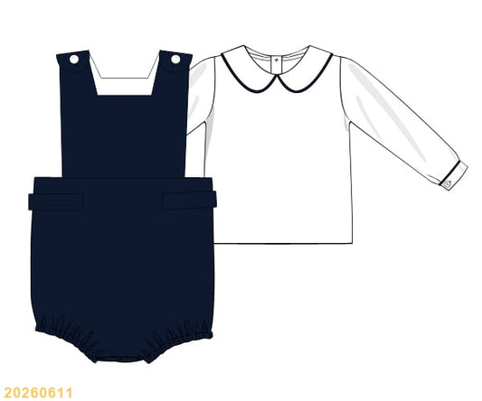PREORDER ETA OCTOBER Carson and Friends Navy Velvet Bubble and Undershirt