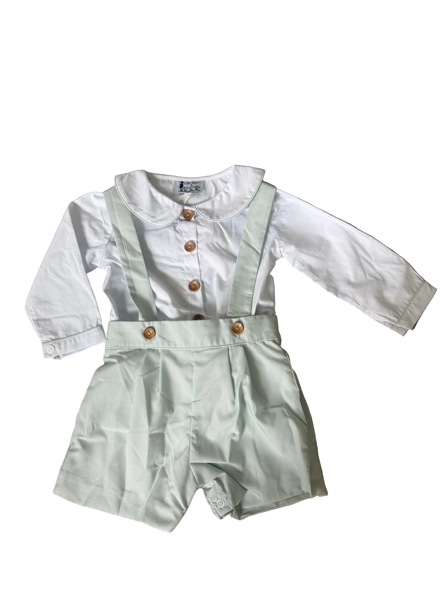 Carson and Friends Sage Green Heirloom Suspender Set